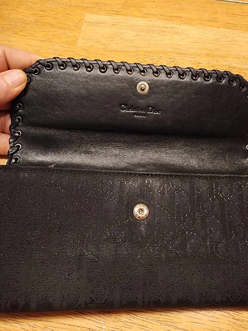 Dior Black Women's Flap Wallet Clutch
